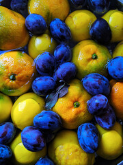 fruits in water background