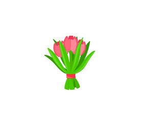 Bouquet vector isolated icon. Emoji illustration. Flower Bouquet vector emoticon