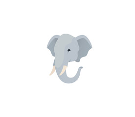 Elephant face vector isolated icon. Emoji illustration. Elephant vector emoticon