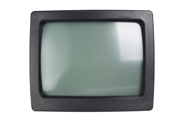 Old CRT computer monitor isolated on white.