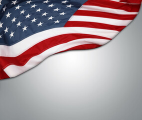 Obraz premium USA flag on grey