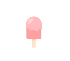 Pink popsicle vector isolated icon. Emoji illustration. Ice cream vector emoticon