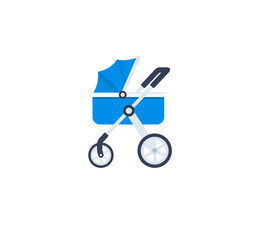 Baby stroller vector isolated icon. Emoji illustration. Baby carriage vector emoticon