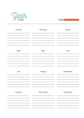 Planner in minimalist style. Diary page for entries and habit tracker. Comfortable, convenient planner for taking notes svg