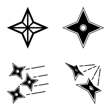 4star Flat Icon Set Isolated On White Background