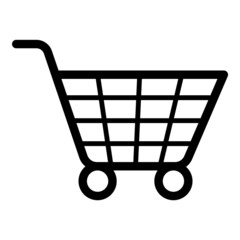 Shopping Cart Flat Icon Isolated On White Background