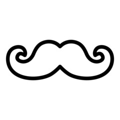 Mustache Flat Icon Isolated On White Background