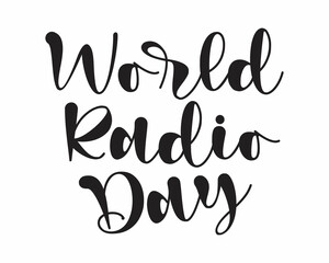 World Radio Day Phrase lettering with white Background