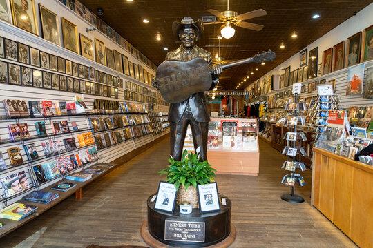 Nashville, Tenessee - January 12, 2022: Inside The Famous Ernest Tubbs Record Shop On Broadway Street In Nashville