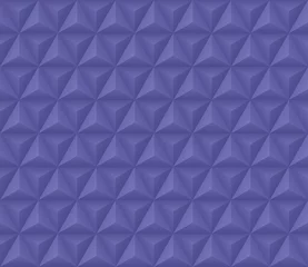Foto op Plexiglas Pantone 2022 very peri Naadloze 3D driehoek vorm patroon achtergrond. Kleurentrend van 2022 zeer peri. Ontwerptextuurelementen voor spandoek, sjabloon, kaart, omslag, poster, achtergrond, tegel, muur. Vector illustratie.