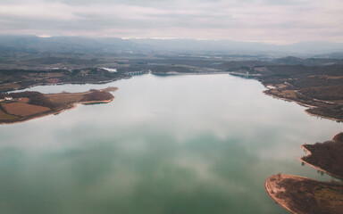 Vista dall'alto, Lago di Bilancino, Barberino del Mugello, Toscana, Italia