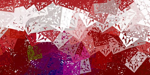Light Red vector backdrop with triangles, lines.