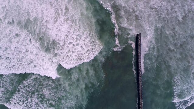 Tijuana Aerial Drone Shot Sea Border