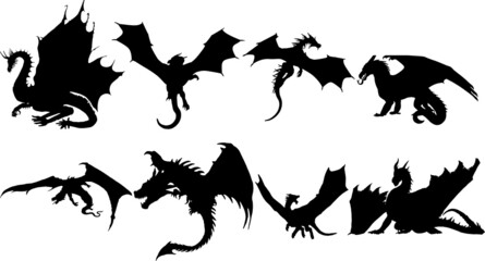 dragon EPS, dragon Silhouette, dragon Vector, dragon Cut File, dragon Vector
