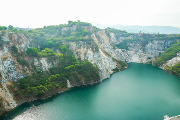 A large pond in the middle of the valley