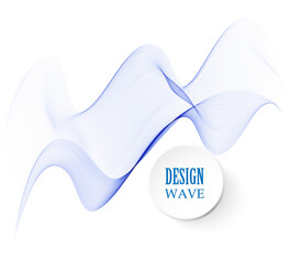 Abstract vector background, transparent waved lines for brochure, website, flyer design. Blue smoke wave.