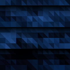 Dark blue polygonal illustration, which consist of triangles. Geometric background in Origami style with gradient.