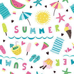 Seamless pattern in the summer style.