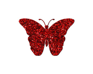Butterfly Red Glitter Icon Logo Symbol illustration