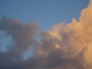 Blue sky with cloud at sunrise - close up