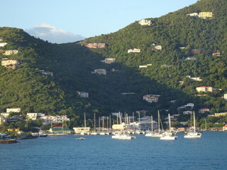 Tortola coastline with ocean and blue sky