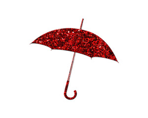 Umbrella Red Glitter Icon Logo Symbol illustration