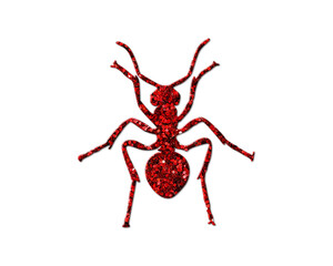 Ant insect Red Glitter Icon Logo Symbol illustration