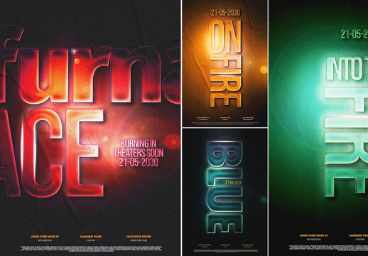 Movie Text Effect Poster Design Layout
