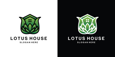 Lotus house spa concept logo