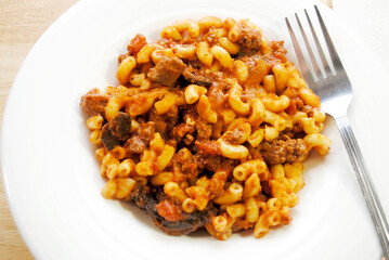 Elbow Macaroni with Meat Sauce