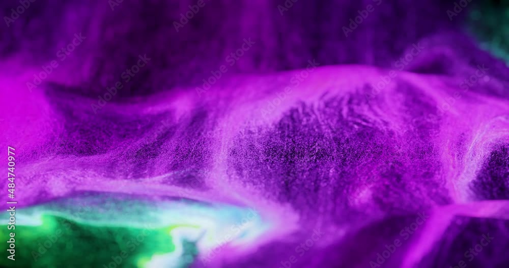 Wall mural glowing particles liquid dynamic flow motion graphic. 4k loop