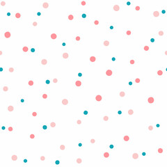Simple seamless pattern with randomly scattered dots. Cute vector illustration. - 484742967
