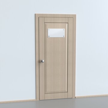 Door with blank door plate mockup