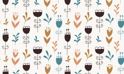 seamless repeating pattern with flowers. vector illustration