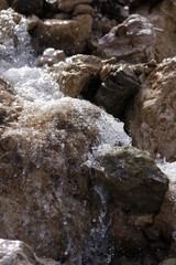 water flowing over rocks