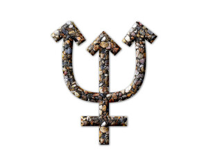 Trident, Neptune Stones Icon Logo Symbol illustration