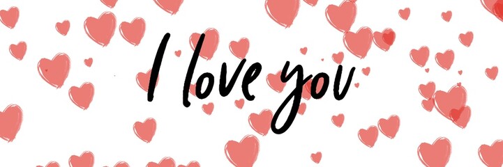 Valentine's day gift cart with i love you text. Love related items. Home decoration printable.