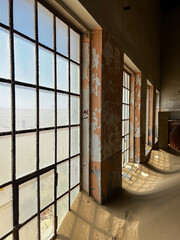 Abandoned city of Kolmanskop in Namibia. Ancient city, sand in desert of Africa.