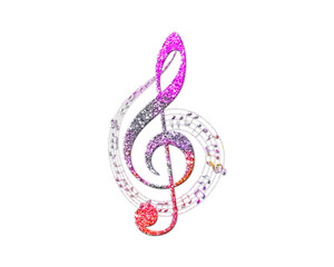 Musician Clef Musical Pink Colorful Glitters Icon Logo Symbol illustration