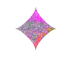 Diamond playing card Pink Colorful Glitters Icon Logo Symbol illustration