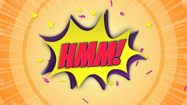 HMM Comic Text Animation, with Alpha Matte, Loop, 4k
