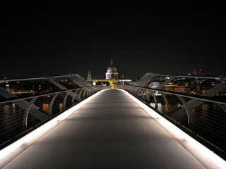 city bridge at night