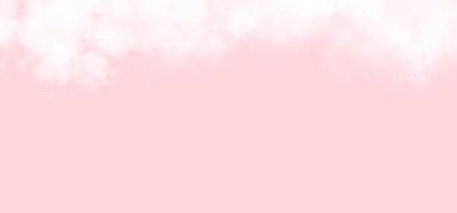 Pink background. Clouds, white. Fluffy snow clouds.