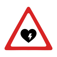 Heart storm warning traffic sign, falling in love creative concept, vector illustration