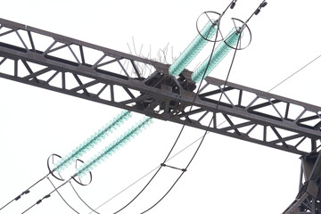 Suspension glass insulators for high voltage lines