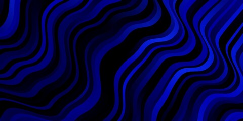 Obraz premium Dark BLUE vector backdrop with bent lines.