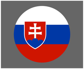 Slovakia Flag National Europe Emblem Icon Vector Illustration Abstract Design Element