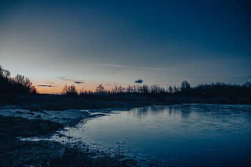 sunrise over the lake