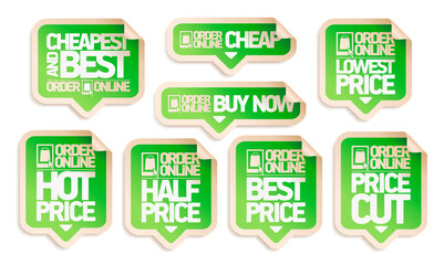 Order online vector price tag sale stickers set - cheapest and best