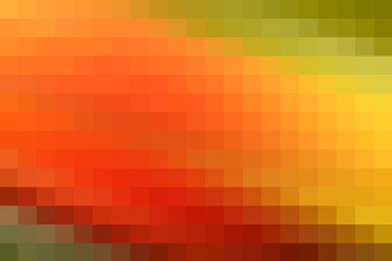 Gradient digital red, yellow and green pixel blocks